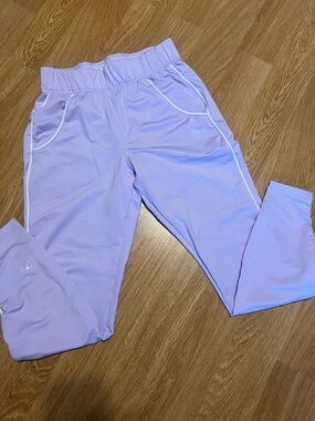 Gymshark Lavender Leggings with White Piping
